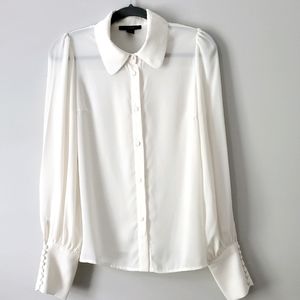 Forever21 white dressy blouse size small